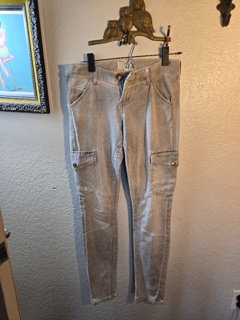 Current/Elliott Gray Cargo Skinny Pants Size 27 Altered to 28